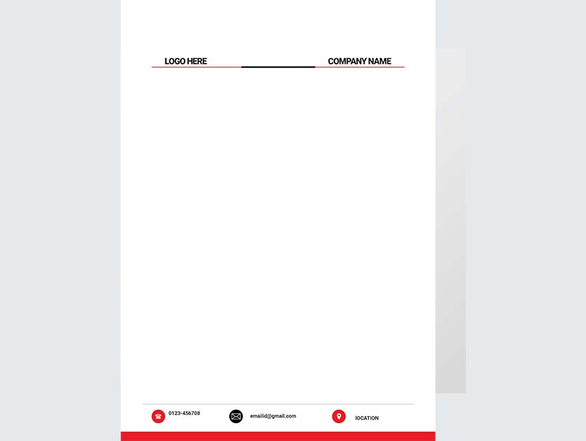 Red & White letterhead Template